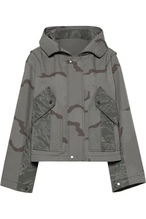 Marine Serre Chamarra con estampado militar Regenerated