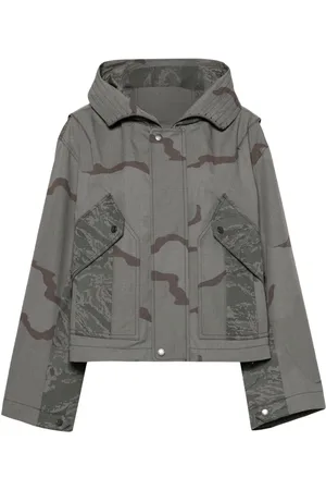 Marine Serre Chamarra con estampado militar Regenerated