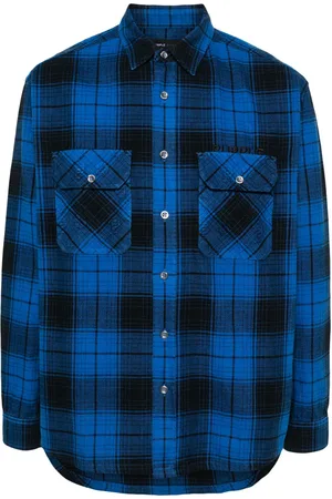 Purple Brand Camisa con estampado cuadros