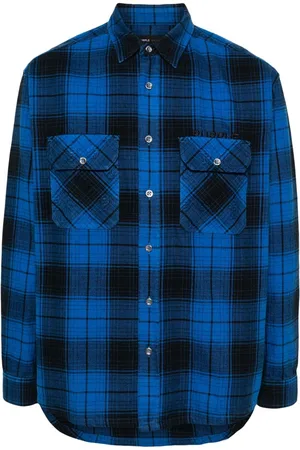 Purple Brand Camisa con estampado cuadros