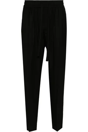 Dolce & Gabbana Pantalones de seda con logo en jacquard