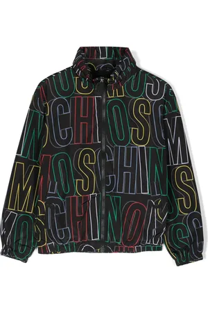 Moschino Chamarra con cuello de tortuga y logo estampado