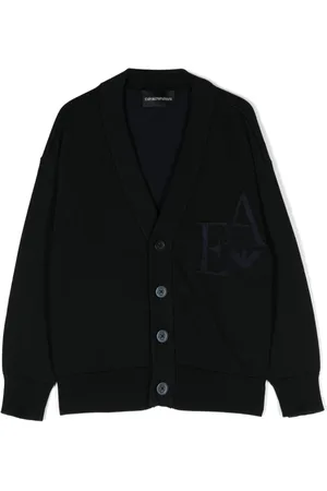 Emporio Armani Cárdigan tejido con logo en intarsia