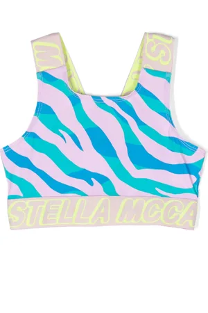 Stella McCartney Top corto con estampado de cebra