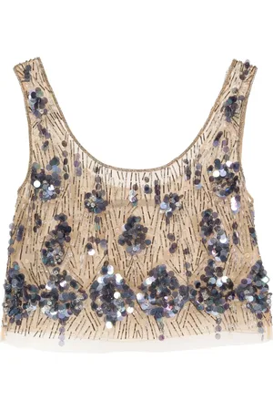 Alberta Ferretti Top con bordado de cuentas