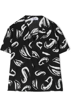 Msgm Camisa de popelina con estampado abstracto
