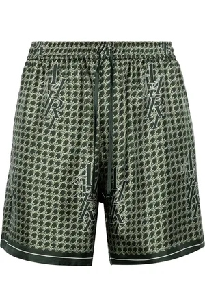 AMIRI Shorts de seda Staggered Houndstooth