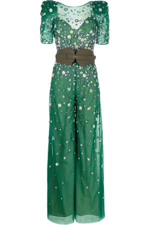 Saiid Kobeisy Jumpsuit de tul bordado con detalles