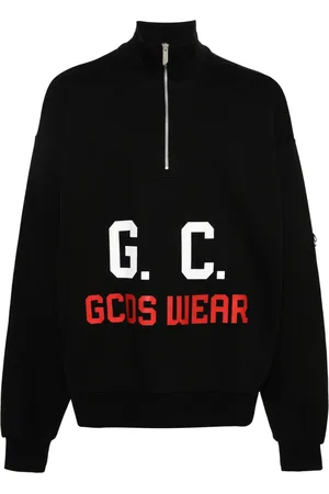 GCDS Sudadera con medio cierre y logo estampado