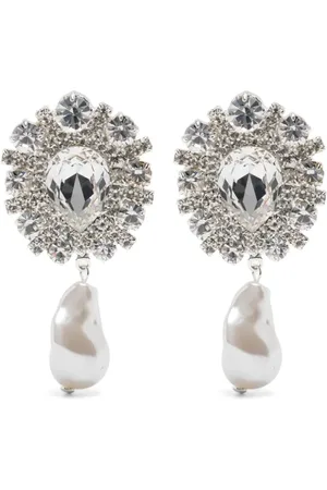 MAGDA BUTRYM Aretes de clip con detalles de cristal