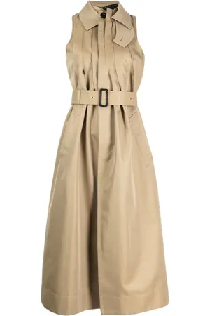 SACAI Vestido midi sin mangas con cinturón