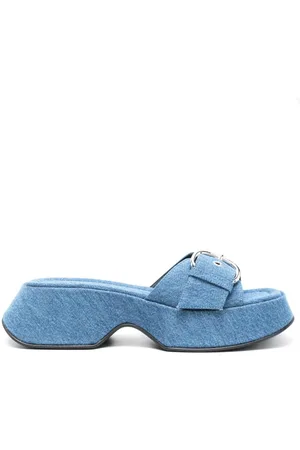 vic matiè Flip flops de mezclilla con plataforma de 55mm