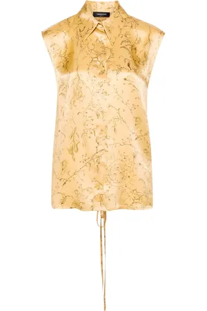 Fabiana Filippi Top de seda con estampado floral