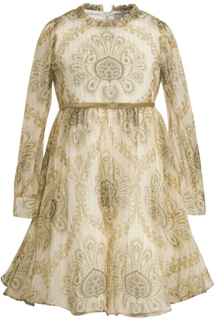 Etro Vestido de seda con estampado de cachemira