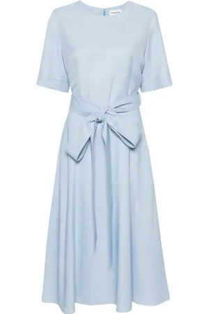 P.A.R.O.S.H. Vestido midi con diseño acampanado y cinturón