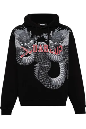 Dsquared2 Hoodie con dragones estampados