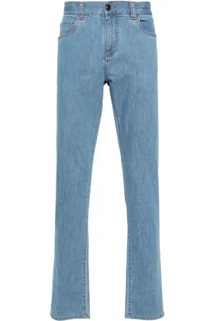 CANALI Jeans slim con parche del logo