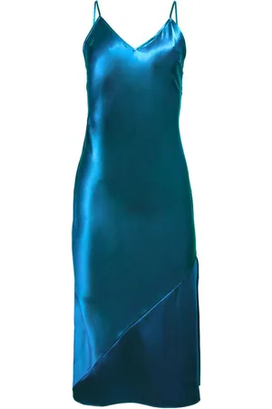 FLEUR DU MAL Slip dress de seda con efecto satinado