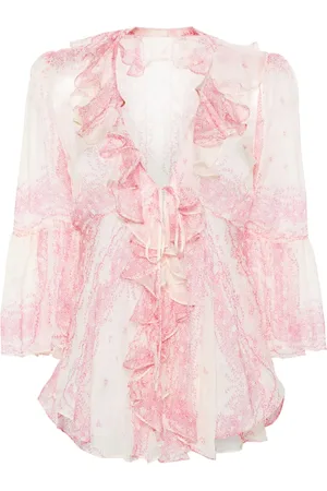 Serafini Blusa de seda con estampado gráfico