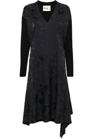 Plan C Vestido midi con diseño drapeado