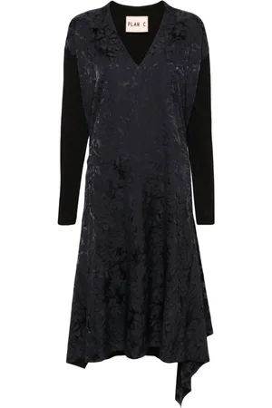 Plan C Vestido midi con diseño drapeado