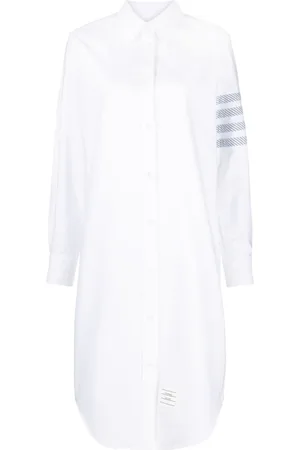 Thom Browne Vestido camisero con motivo 4-Bar