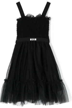 Msgm Vestido a capas con logo estampado