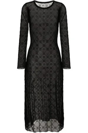Marine Serre Vestido de malla con Moonogram