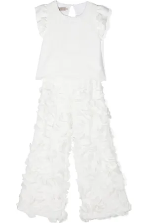 LA STUPENDERIA Conjunto de pantalones acampanados con detalle de encaje