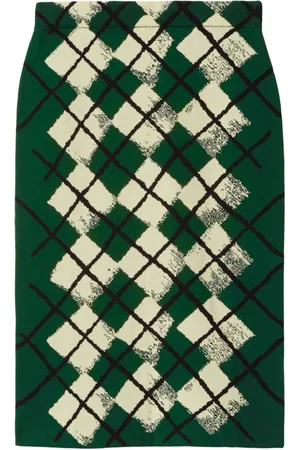 Burberry Falda midi con motivo de rombos en intarsia