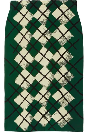Burberry Falda midi con motivo de rombos en intarsia