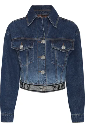 Philipp Plein Chamarra de mezclilla Crystal