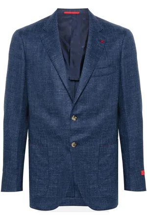 ISAIA Blazer con efecto melange y detalle de broche