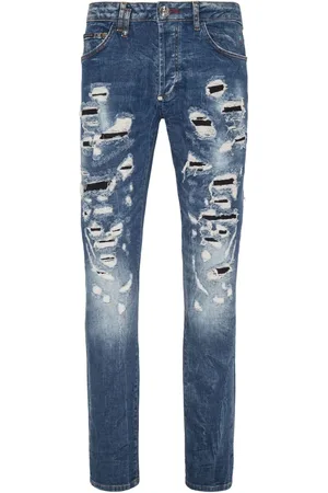 Philipp Plein Jeans slim con tiro medio y efecto envejecido