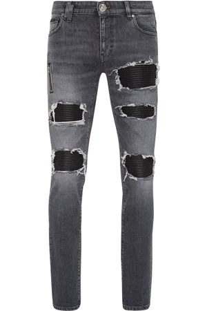Philipp Plein Jeans con tiro medio y efecto envejecido