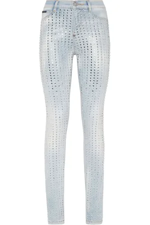 Philipp Plein Jeggins Crystal Pinstripe