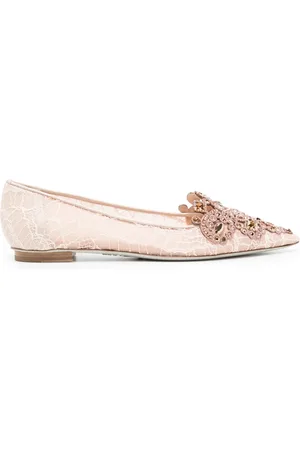 RENE CAOVILLA Flats con detalles de cristal