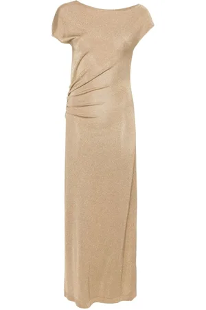 Alberta Ferretti Vestido largo con detalle fruncido