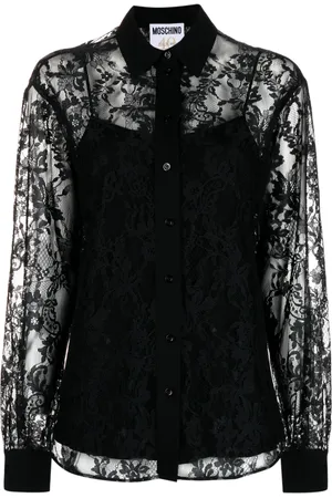 Moschino Camisa con encaje floral y botones