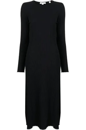Vince Vestido midi con diseño tejido de canalé