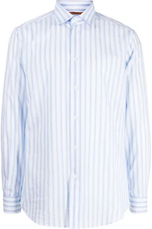 BARENA Camisa de popelina con rayas estampadas