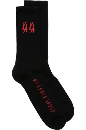 44 Label Group Calcetines tejidos de canalé con logo en intarsia