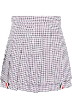 Thom Browne Falda corta con diseño plisado y motivo de cuadros