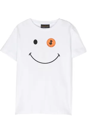 save the duck Playera con logo estampado y motivo Smiley