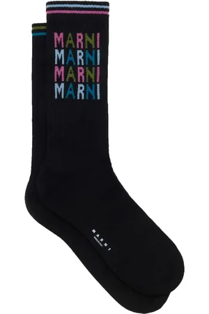 Marni Calcetines con logo en intarsia