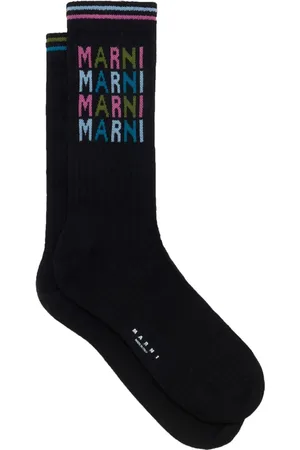 Marni Calcetines con logo en intarsia