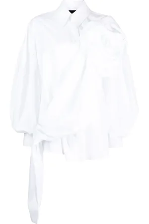 Simone Rocha Camisa drapeada con aplique floral