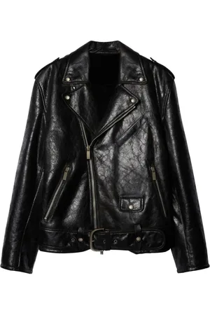 OFF-WHITE Chamarra biker con efecto arrugado