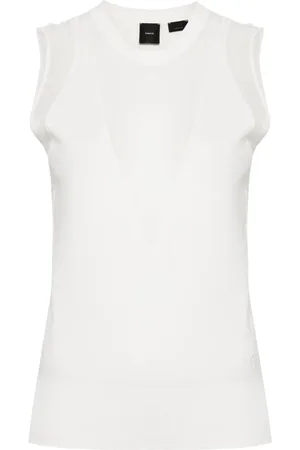Pinko Top semitraslúcido con logo bordado
