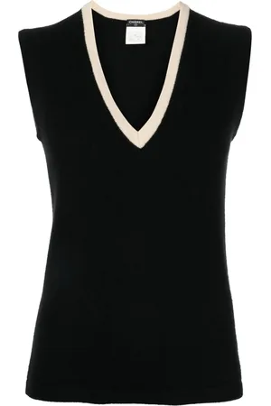 CHANEL Chaleco tejido de cachemira 1996